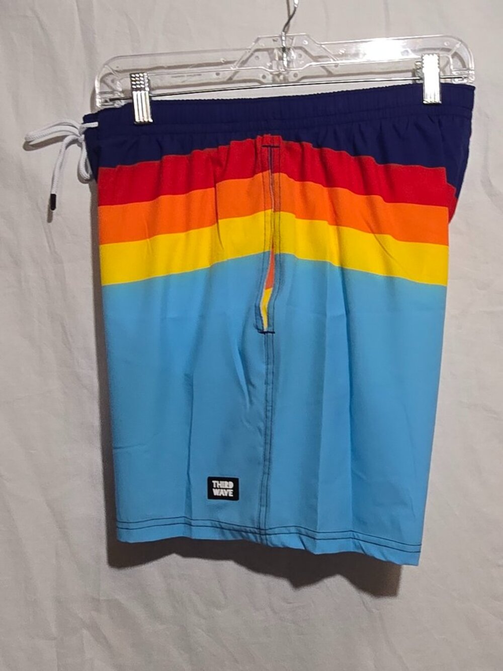 NWT - Third Wave Pocketed 5"IS Swim Trunks - Striped Vintage - Sz L*